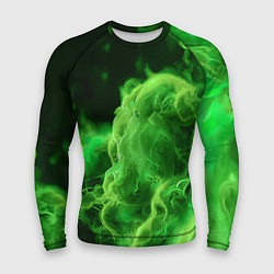 Рашгард мужской Зелёный густой дым - inferno green, цвет: 3D-принт