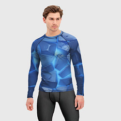 Рашгард мужской Синие ледяные плиты с разломом, цвет: 3D-принт — фото 2