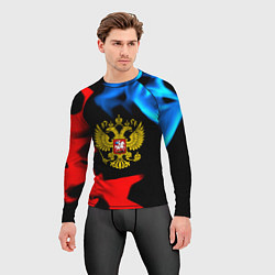 Рашгард мужской Россия герб огненый стиль, цвет: 3D-принт — фото 2