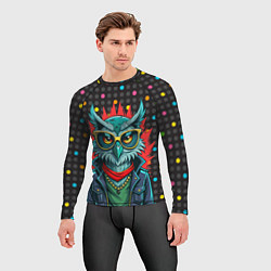 Рашгард мужской Сова в одежде на стиле, цвет: 3D-принт — фото 2
