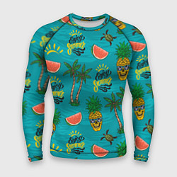Рашгард мужской Enjoy summer pattern - pineapple, цвет: 3D-принт