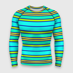 Рашгард мужской Горизонтальные неоновые линии, цвет: 3D-принт