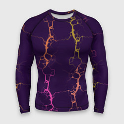 Мужской рашгард Молнии на пурпурном