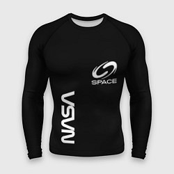 Рашгард мужской Nasa space logo white, цвет: 3D-принт