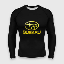 Рашгард мужской Subaru logo yellow, цвет: 3D-принт