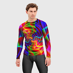 Рашгард мужской Абстрактные волнистые линии, цвет: 3D-принт — фото 2