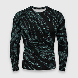 Рашгард мужской Чёрный в голубую крапинку абстракция, цвет: 3D-принт