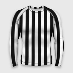 Рашгард мужской Вертикальные черно белые полосы, цвет: 3D-принт