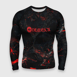 Рашгард мужской Deadlock logo red texture, цвет: 3D-принт