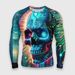 Мужской рашгард Cool cyber skull - neon glow