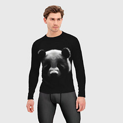 Рашгард мужской Панда на черном фоне, цвет: 3D-принт — фото 2