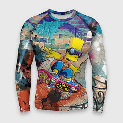 Мужской рашгард Bart Simpson on a skateboard - graffiti