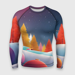 Мужской рашгард Яркие новогодние елки