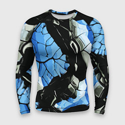 Рашгард мужской Чёрные линии на чёрно-синем фоне, цвет: 3D-принт