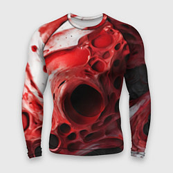 Рашгард мужской Красно-белая абстрактная структура, цвет: 3D-принт