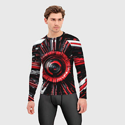 Рашгард мужской Чёрно-красная сфера киберпанк, цвет: 3D-принт — фото 2