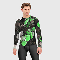 Рашгард мужской Чёрно-зелёный камень, цвет: 3D-принт — фото 2