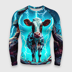 Рашгард мужской Корова в разрядах молнии, цвет: 3D-принт