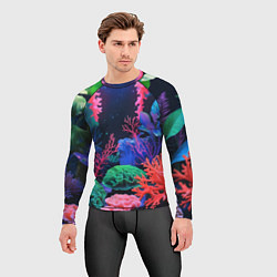 Рашгард мужской Подводный мир с кораллами, цвет: 3D-принт — фото 2