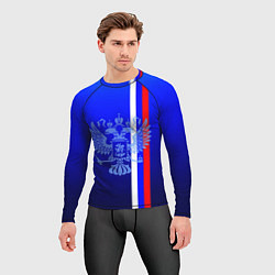 Рашгард мужской Герб России и флаг полосой, цвет: 3D-принт — фото 2