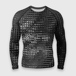 Рашгард мужской Тёмный чёрно-серый абстарктный, цвет: 3D-принт