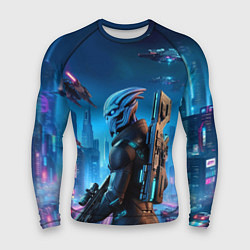 Мужской рашгард Mass Effect - neon glow fantastic