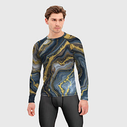 Рашгард мужской Золотые диагонали, цвет: 3D-принт — фото 2