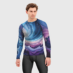Рашгард мужской Космическая волна, цвет: 3D-принт — фото 2