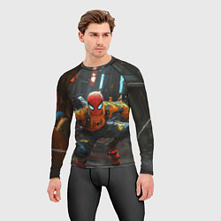Рашгард мужской Человек паук бежит, цвет: 3D-принт — фото 2