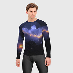 Рашгард мужской Молния в фиолетовом небе текстура, цвет: 3D-принт — фото 2