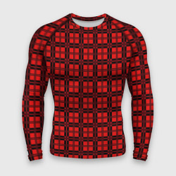Рашгард мужской Красно-коралловый клетка, цвет: 3D-принт