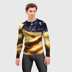 Рашгард мужской Золотая текстура и синее небо, цвет: 3D-принт — фото 2