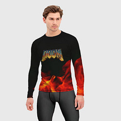 Рашгард мужской Doom огненная текстура, цвет: 3D-принт — фото 2