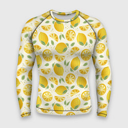 Рашгард мужской Сочные лимоны - паттерн, цвет: 3D-принт