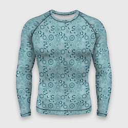 Мужской рашгард Бирюзовый деревенский узор ретро