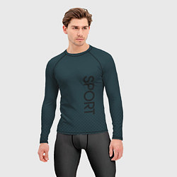 Рашгард мужской Sport серо-синий текстурный, цвет: 3D-принт — фото 2