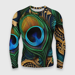 Рашгард мужской Узоры и перья павлина, цвет: 3D-принт