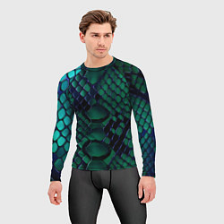 Рашгард мужской Бирюзовая змеиная кожа, цвет: 3D-принт — фото 2