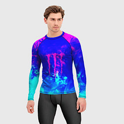 Рашгард мужской Monster energy дым неоновый, цвет: 3D-принт — фото 2