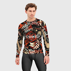 Рашгард мужской Кукрыниксы на фоне электрогитар, цвет: 3D-принт — фото 2