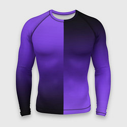 Рашгард мужской Чёрно-сиреневый градиент пополам, цвет: 3D-принт