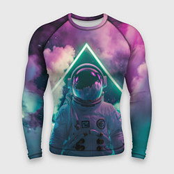 Рашгард мужской Космонавт в космосе с треугольником, цвет: 3D-принт