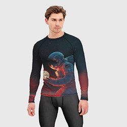 Рашгард мужской Космонавт на Марсе держит маленькую планету, цвет: 3D-принт — фото 2