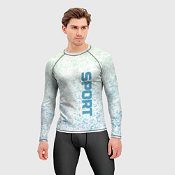 Рашгард мужской Sport бело-голубой, цвет: 3D-принт — фото 2