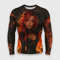Рашгард мужской Горячая пиро архонт Мавуика - Genshin Impact, цвет: 3D-принт
