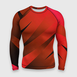 Рашгард мужской Красно-коричневый абстрактные полосы, цвет: 3D-принт