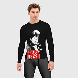 Рашгард мужской Юрий Хой портрет трафаретом, цвет: 3D-принт — фото 2