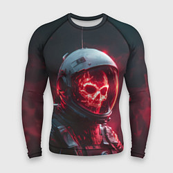 Мужской рашгард Красный скелет космонавта