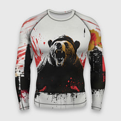 Рашгард мужской Медведь и брызги краски, цвет: 3D-принт