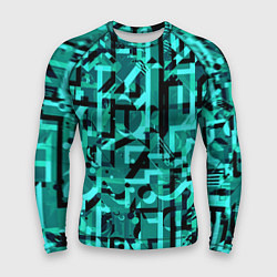 Мужской рашгард Неоновый голубой объёмный эффект